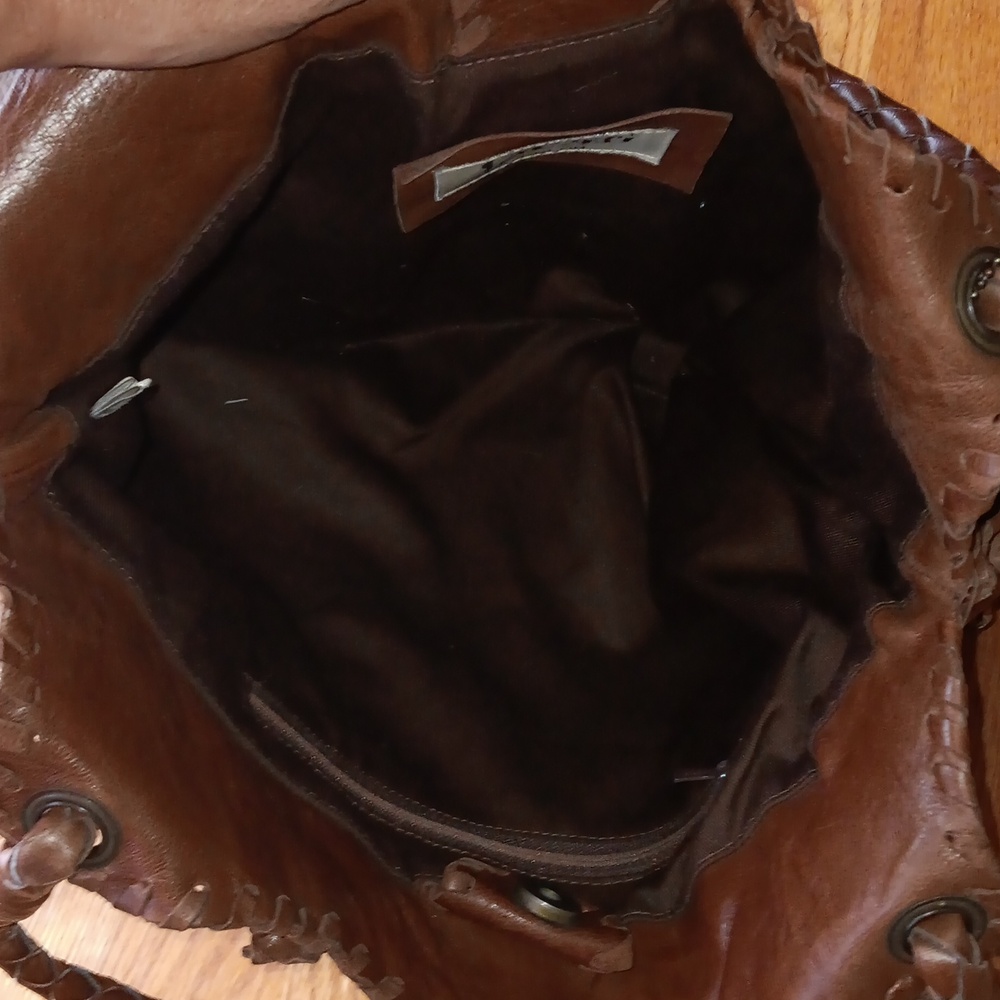 Brown Boho Patchwork Leather Shoulder Bag - image 7